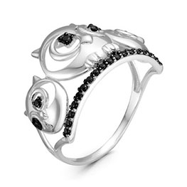 Серебряное кольцо «Совята» с фианитами