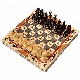 Малые шахматы ручной работы «Герб РФ»