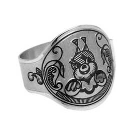 Серебряное кольцо для салфеток «Белочка»