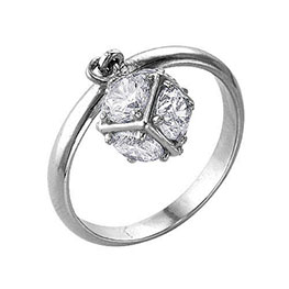 Серебряное кольцо «Чакра» с фианитом для женщин