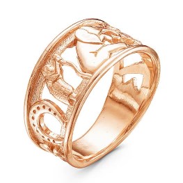 Серебряное кольцо «Счастье» с позолотой