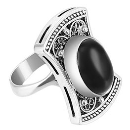 Серебряное кольцо "Восхищение" с агатом