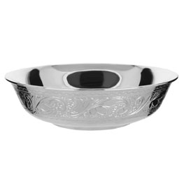 Серебряная тарелка глубокая «Узоры»