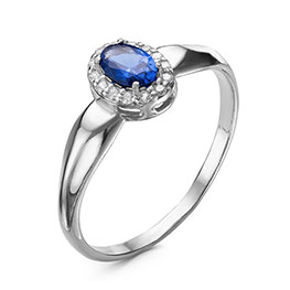 Серебряное кольцо «Электра» с синей шпинелью