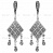 Серебряные серьги ромбы «Ажур» с подвесками