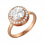 Серебряное кольцо «Сфера» с фианитами и позолотой