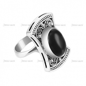 Серебряное кольцо "Восхищение" с агатом