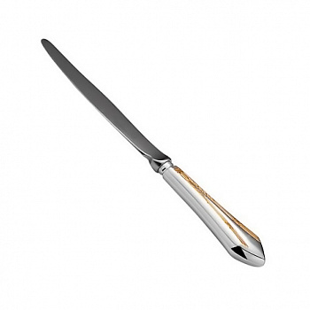 Серебряный десертный нож с позолотой «Элегант»