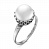 Серебряное кольцо с жемчугом и стеклом «Жемчужина»