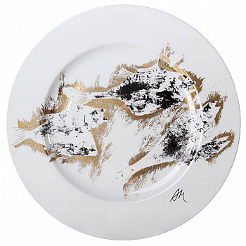Фарфоровая декоративная тарелка «Полдень. Рыбы»