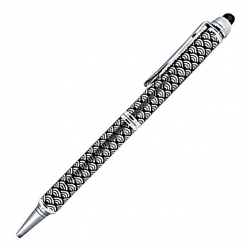 Шариковая ручка с посеребрением "Чешуя дракона" (стилус)