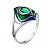 Серебряное кольцо «Колибри» со шпинелью и эмалью