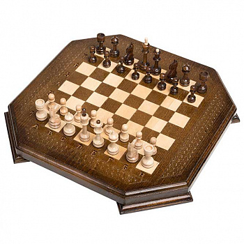 Резные деревянные шахматы «Восьмиугольные»