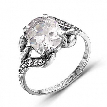 Серебряное кольцо «Ретро» с фианитом
