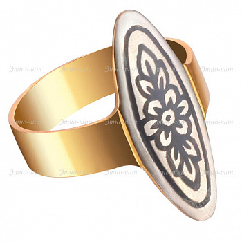 Серебряное кольцо с позолотой "Ромашка"