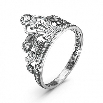 Серебряное кольцо «Корона» без вставок