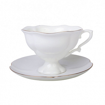 Фарфоровая чайная чашка с блюдцем «Наташа»