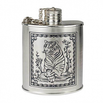 Серебряная фляжка «Полосатый тигр»