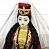 Кукла в осетинском национальном платье бордового цвета