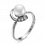 Серебряное кольцо с жемчугом и фианитом «Рай»