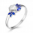 Серебряное кольцо «Первые цветы» со шпинелью и эмалью
