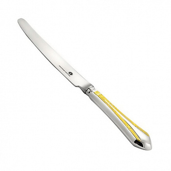 Серебряный столовый нож с позолотой «Элегант»