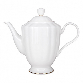 Фарфоровый чайник «Золотая лента» форма «Нега»