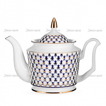Фарфоровый чайник «Кобальтовая сетка» форма «Юлия»