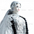Кукла женская в чеченском национальном платье белого цвета