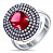 Серебряное кольцо с рубином и нано-опалом
