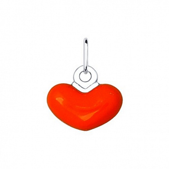 Серебряная подвеска «Сердце» с эмалью