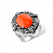 Серебряное кольцо с кораллом "Византия"