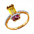 Золотое кольцо с ситаллом аметрин 713932
