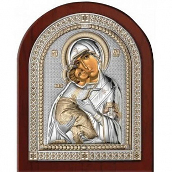 Икона с серебряным напылением «Владимирская Богоматерь»