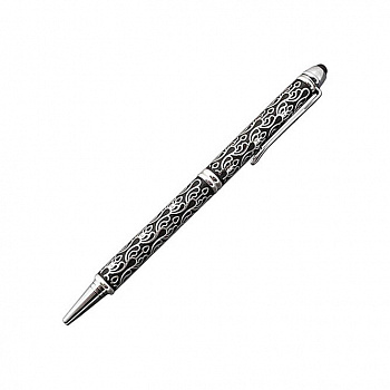 Шариковая ручка с посеребрением "Королевский цветок"