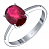 Серебряное кольцо с рубином «Классическое»