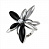 Серебряное кольцо «Цветок» с ювелирным стеклом и фианитом