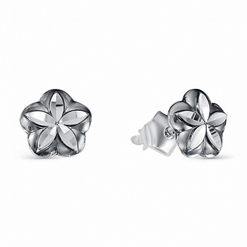 Серебряные серьги «Цветок» без вставок