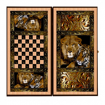 Большие нарды и шашки «Лев и Тигр»