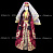 Кукла в осетинском национальном платье бордового цвета
