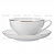 Фарфоровая чайная чашка с блюдцем «Золотая лента»