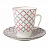 Фарфоровая кофейная чашка с блюдцем «Розовая сетка»