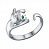 Серебряное кольцо с фианитами «Котёнок»