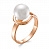 Серебряное кольцо с жемчугом «Идеал»
