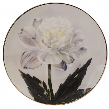 Фарфоровая декоративная тарелка «Белый цветок»