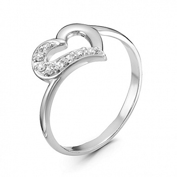 Серебряное кольцо с фианитом «Любовь»