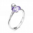 Серебряное кольцо «Космея» с фиолетовым фианитом