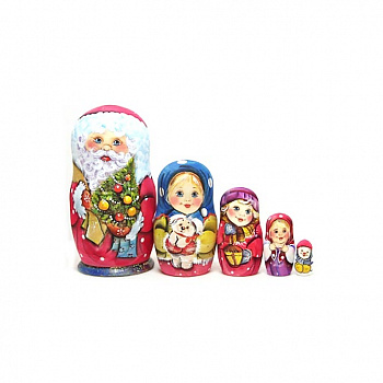 Матрешка «Дед мороз с детьми»