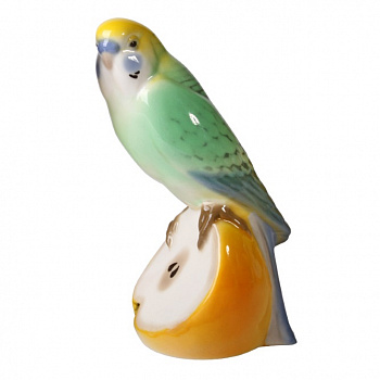 Фарфоровая скульптура «Волнистый попугайчик Кеша»