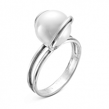 Серебряное кольцо «Грация» с жемчугом